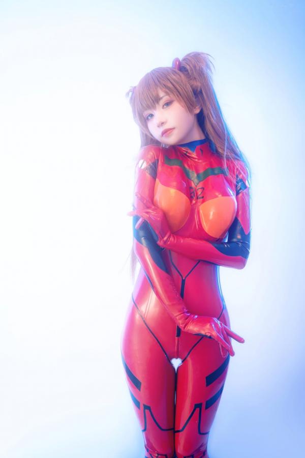    爆机少女喵小吉-明日香-人类补奸计划，极品红胶衣COS，性感大尺度诱惑，极致身材展现第14张图片
