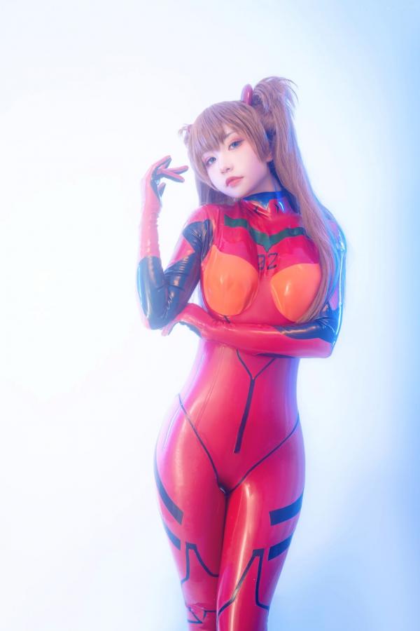    爆机少女喵小吉-明日香-人类补奸计划，极品红胶衣COS，性感大尺度诱惑，极致身材展现第56张图片