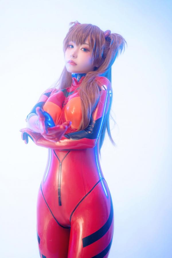    爆机少女喵小吉-明日香-人类补奸计划，极品红胶衣COS，性感大尺度诱惑，极致身材展现第70张图片