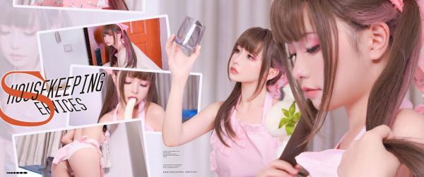    爆机少女喵小吉12月T3-小吉的家政服务：甜美女仆装扮，极致诱惑居家私房写真第3张图片