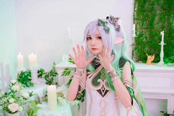    爆机少女喵小吉原神纳西妲Cosplay私房写真，二次元精灵极致还原，清纯与诱惑的完美视觉呈现第2张图片