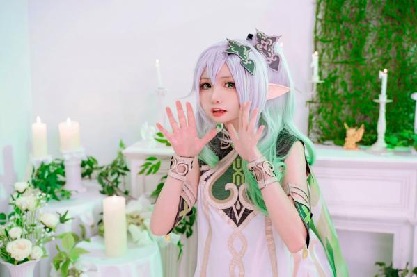    爆机少女喵小吉原神纳西妲Cosplay私房写真，二次元精灵极致还原，清纯与诱惑的完美视觉呈现第3张图片