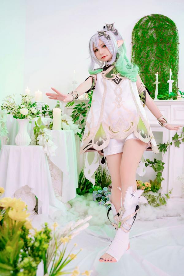    爆机少女喵小吉原神纳西妲Cosplay私房写真，二次元精灵极致还原，清纯与诱惑的完美视觉呈现第7张图片