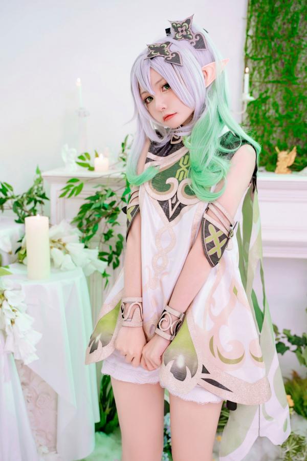    爆机少女喵小吉原神纳西妲Cosplay私房写真，二次元精灵极致还原，清纯与诱惑的完美视觉呈现第9张图片