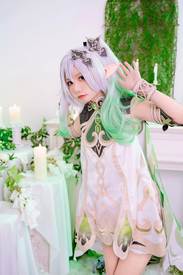    爆机少女喵小吉原神纳西妲Cosplay私房写真，二次元精灵极致还原，清纯与诱惑的完美视觉呈现第12张图片
