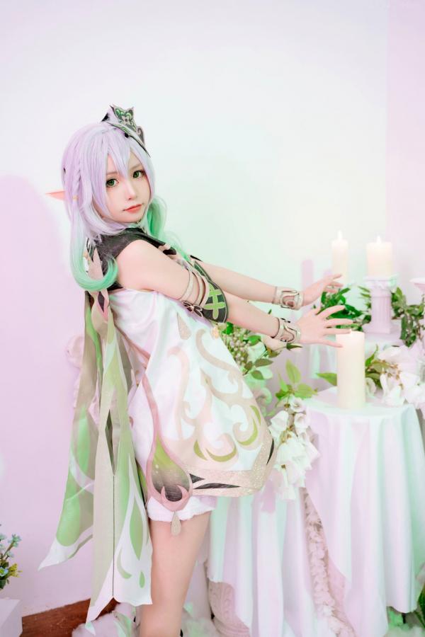    爆机少女喵小吉原神纳西妲Cosplay私房写真，二次元精灵极致还原，清纯与诱惑的完美视觉呈现第18张图片