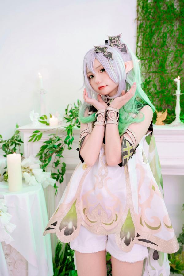   爆机少女喵小吉原神纳西妲Cosplay私房写真，二次元精灵极致还原，清纯与诱惑的完美视觉呈现第20张图片