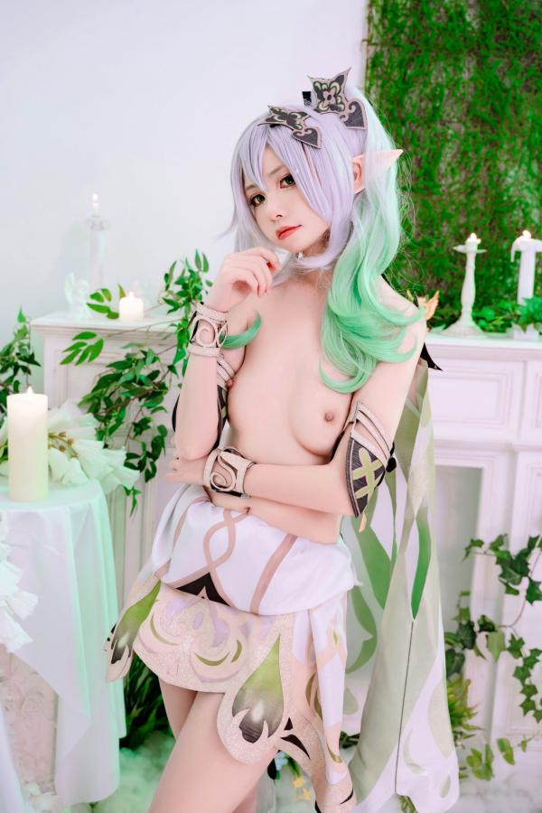    爆机少女喵小吉原神纳西妲Cosplay私房写真，二次元精灵极致还原，清纯与诱惑的完美视觉呈现第36张图片