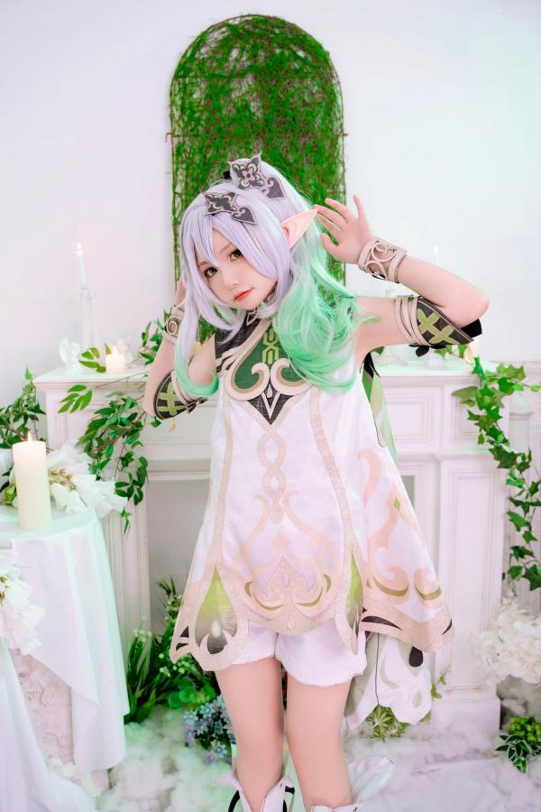    爆机少女喵小吉原神纳西妲Cosplay私房写真，二次元精灵极致还原，清纯与诱惑的完美视觉呈现第56张图片