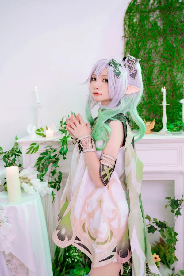    爆机少女喵小吉原神纳西妲Cosplay私房写真，二次元精灵极致还原，清纯与诱惑的完美视觉呈现第77张图片