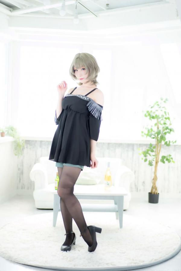    [Cosplay][my suite] Atsuki あつき - suite Blessing 角色扮演写真：清纯短发搭配黑丝蕾丝诱惑，唯美私房摄影风格第1张图片