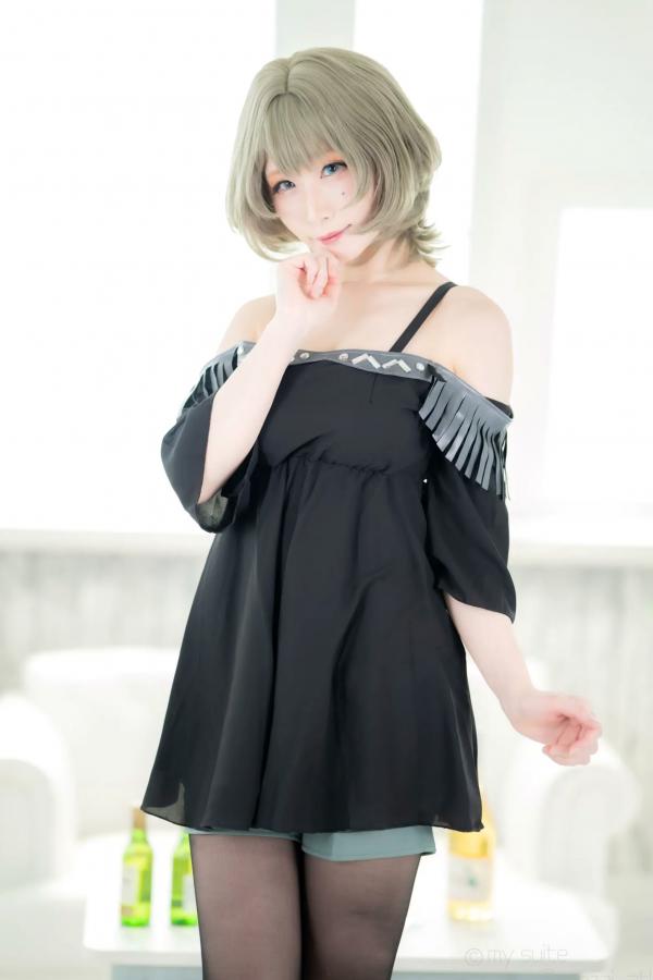    [Cosplay][my suite] Atsuki あつき - suite Blessing 角色扮演写真：清纯短发搭配黑丝蕾丝诱惑，唯美私房摄影风格第6张图片