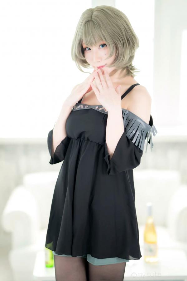    [Cosplay][my suite] Atsuki あつき - suite Blessing 角色扮演写真：清纯短发搭配黑丝蕾丝诱惑，唯美私房摄影风格第7张图片