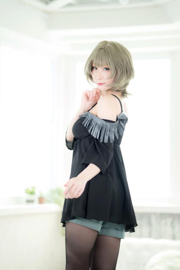    [Cosplay][my suite] Atsuki あつき - suite Blessing 角色扮演写真：清纯短发搭配黑丝蕾丝诱惑，唯美私房摄影风格第10张图片