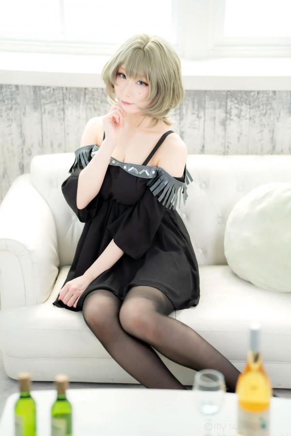    [Cosplay][my suite] Atsuki あつき - suite Blessing 角色扮演写真：清纯短发搭配黑丝蕾丝诱惑，唯美私房摄影风格第13张图片