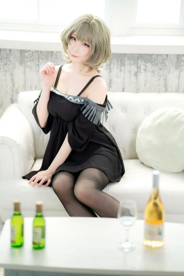    [Cosplay][my suite] Atsuki あつき - suite Blessing 角色扮演写真：清纯短发搭配黑丝蕾丝诱惑，唯美私房摄影风格第15张图片