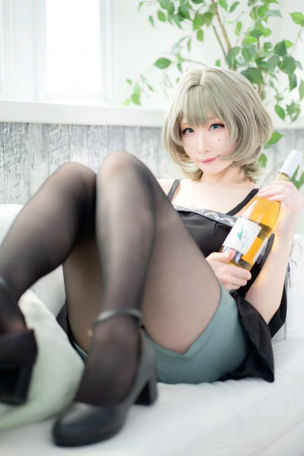    [Cosplay][my suite] Atsuki あつき - suite Blessing 角色扮演写真：清纯短发搭配黑丝蕾丝诱惑，唯美私房摄影风格第23张图片