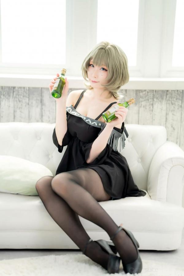    [Cosplay][my suite] Atsuki あつき - suite Blessing 角色扮演写真：清纯短发搭配黑丝蕾丝诱惑，唯美私房摄影风格第37张图片