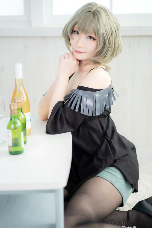    [Cosplay][my suite] Atsuki あつき - suite Blessing 角色扮演写真：清纯短发搭配黑丝蕾丝诱惑，唯美私房摄影风格第45张图片