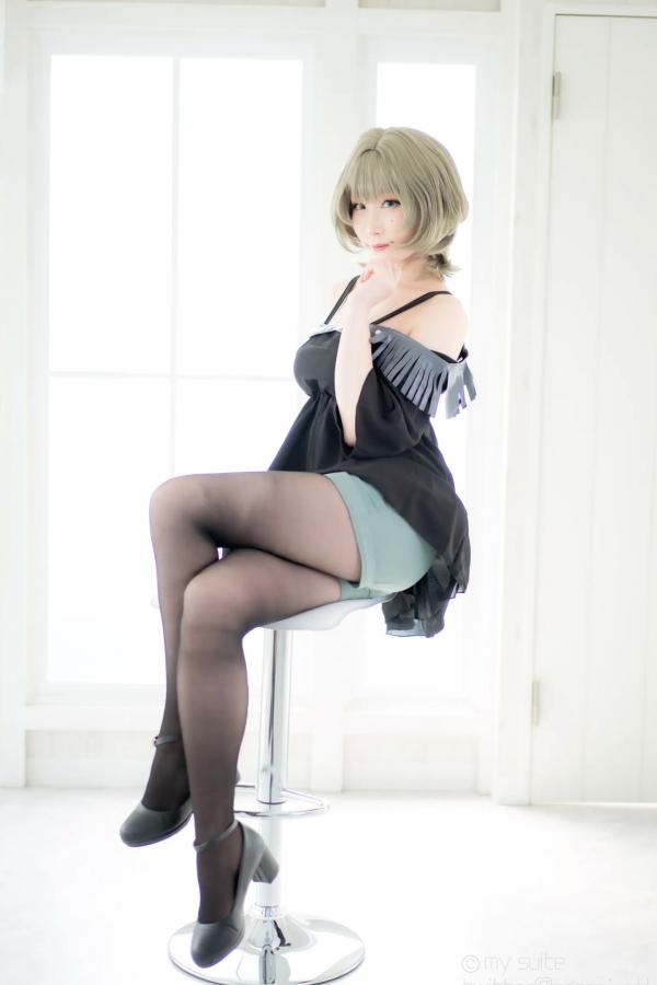    [Cosplay][my suite] Atsuki あつき - suite Blessing 角色扮演写真：清纯短发搭配黑丝蕾丝诱惑，唯美私房摄影风格第68张图片