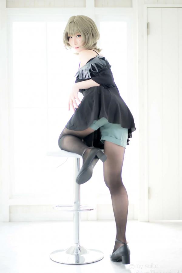    [Cosplay][my suite] Atsuki あつき - suite Blessing 角色扮演写真：清纯短发搭配黑丝蕾丝诱惑，唯美私房摄影风格第70张图片