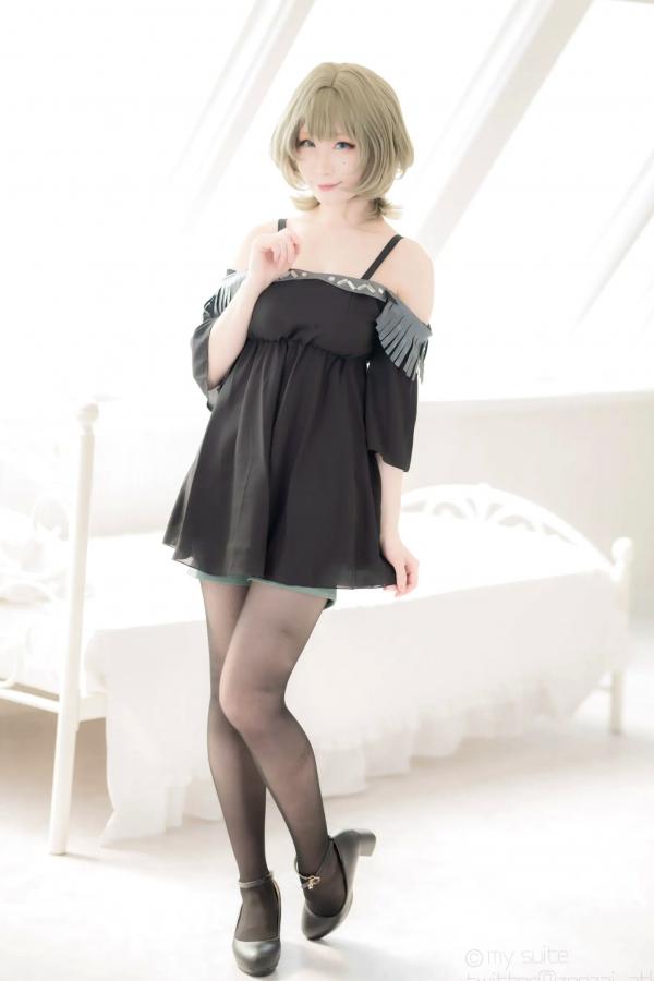    [Cosplay][my suite] Atsuki あつき - suite Blessing 角色扮演写真：清纯短发搭配黑丝蕾丝诱惑，唯美私房摄影风格第80张图片