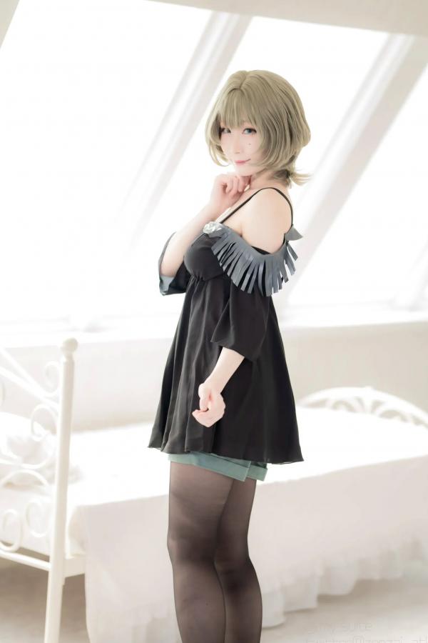    [Cosplay][my suite] Atsuki あつき - suite Blessing 角色扮演写真：清纯短发搭配黑丝蕾丝诱惑，唯美私房摄影风格第82张图片