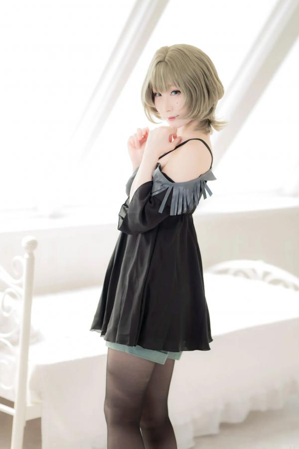    [Cosplay][my suite] Atsuki あつき - suite Blessing 角色扮演写真：清纯短发搭配黑丝蕾丝诱惑，唯美私房摄影风格第83张图片