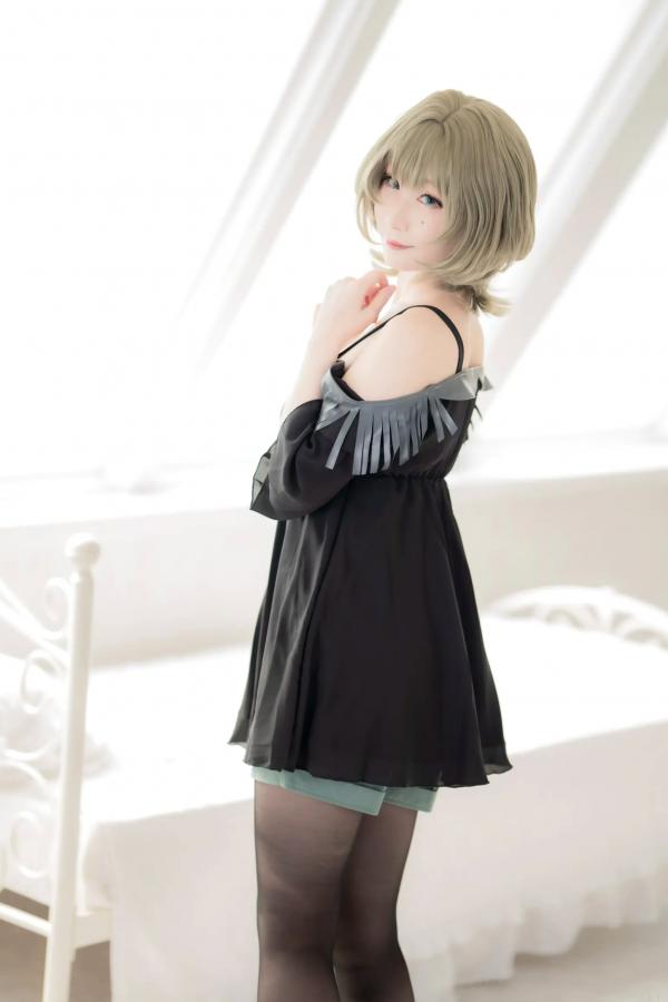    [Cosplay][my suite] Atsuki あつき - suite Blessing 角色扮演写真：清纯短发搭配黑丝蕾丝诱惑，唯美私房摄影风格第84张图片