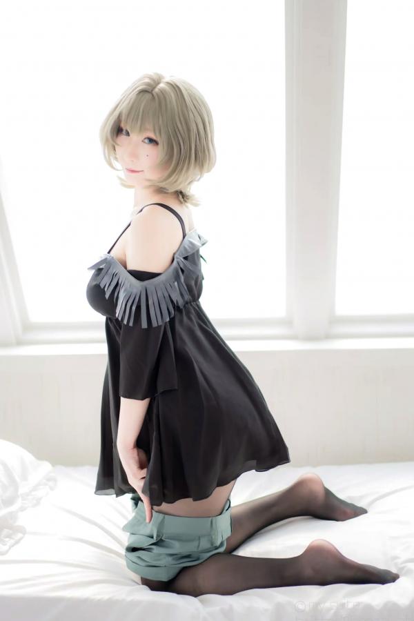    [Cosplay][my suite] Atsuki あつき - suite Blessing 角色扮演写真：清纯短发搭配黑丝蕾丝诱惑，唯美私房摄影风格第91张图片