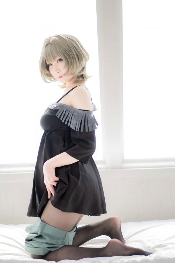    [Cosplay][my suite] Atsuki あつき - suite Blessing 角色扮演写真：清纯短发搭配黑丝蕾丝诱惑，唯美私房摄影风格第93张图片