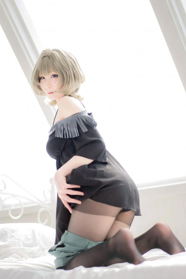    [Cosplay][my suite] Atsuki あつき - suite Blessing 角色扮演写真：清纯短发搭配黑丝蕾丝诱惑，唯美私房摄影风格第94张图片