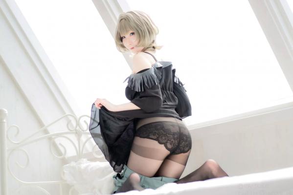    [Cosplay][my suite] Atsuki あつき - suite Blessing 角色扮演写真：清纯短发搭配黑丝蕾丝诱惑，唯美私房摄影风格第103张图片