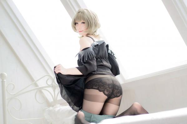    [Cosplay][my suite] Atsuki あつき - suite Blessing 角色扮演写真：清纯短发搭配黑丝蕾丝诱惑，唯美私房摄影风格第104张图片