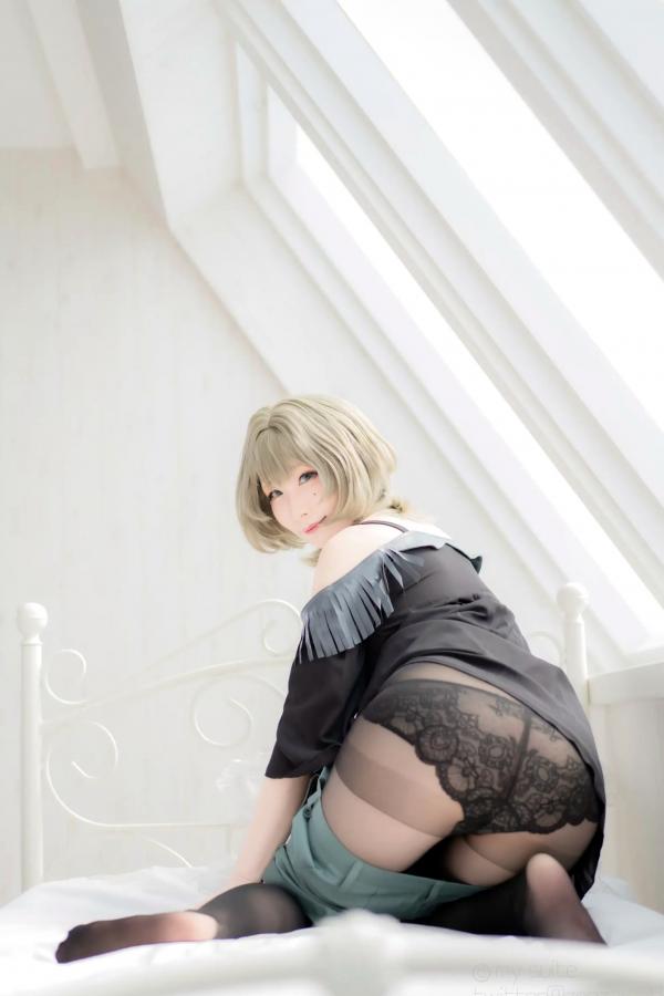   [Cosplay][my suite] Atsuki あつき - suite Blessing 角色扮演写真：清纯短发搭配黑丝蕾丝诱惑，唯美私房摄影风格第108张图片