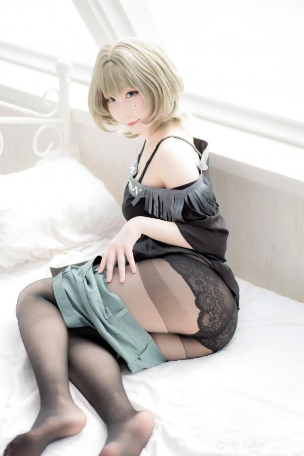    [Cosplay][my suite] Atsuki あつき - suite Blessing 角色扮演写真：清纯短发搭配黑丝蕾丝诱惑，唯美私房摄影风格第118张图片