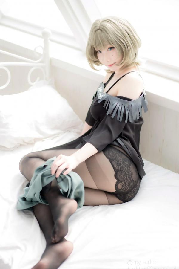    [Cosplay][my suite] Atsuki あつき - suite Blessing 角色扮演写真：清纯短发搭配黑丝蕾丝诱惑，唯美私房摄影风格第120张图片