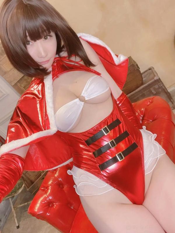    [Cosplay][my suite] Atsuki あつき圣诞福利写真：亮面红色圣诞装性感特写，火辣曲线极致诱惑第64张图片