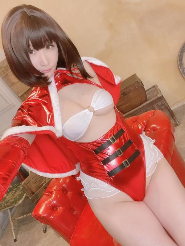    [Cosplay][my suite] Atsuki あつき圣诞福利写真：亮面红色圣诞装性感特写，火辣曲线极致诱惑第65张图片