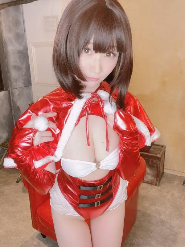    [Cosplay][my suite] Atsuki あつき圣诞福利写真：亮面红色圣诞装性感特写，火辣曲线极致诱惑第82张图片
