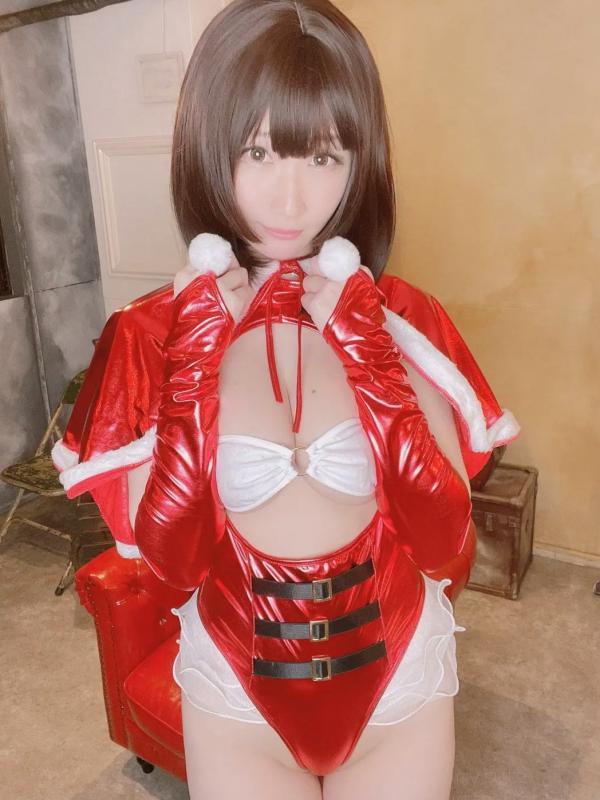    [Cosplay][my suite] Atsuki あつき圣诞福利写真：亮面红色圣诞装性感特写，火辣曲线极致诱惑第83张图片