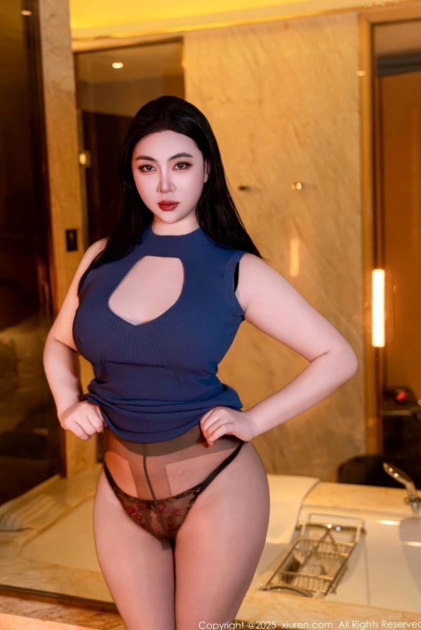    XiuRen秀人网-10366-风景尤美-熟女蓝色连衣短裙爆乳肥臀-2025.06.05第9张图片