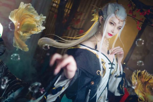    魔王大人Maou - 玉虚，古风唯美国潮cosplay，银发黑白华服仙气大尺度性感写真第7张图片