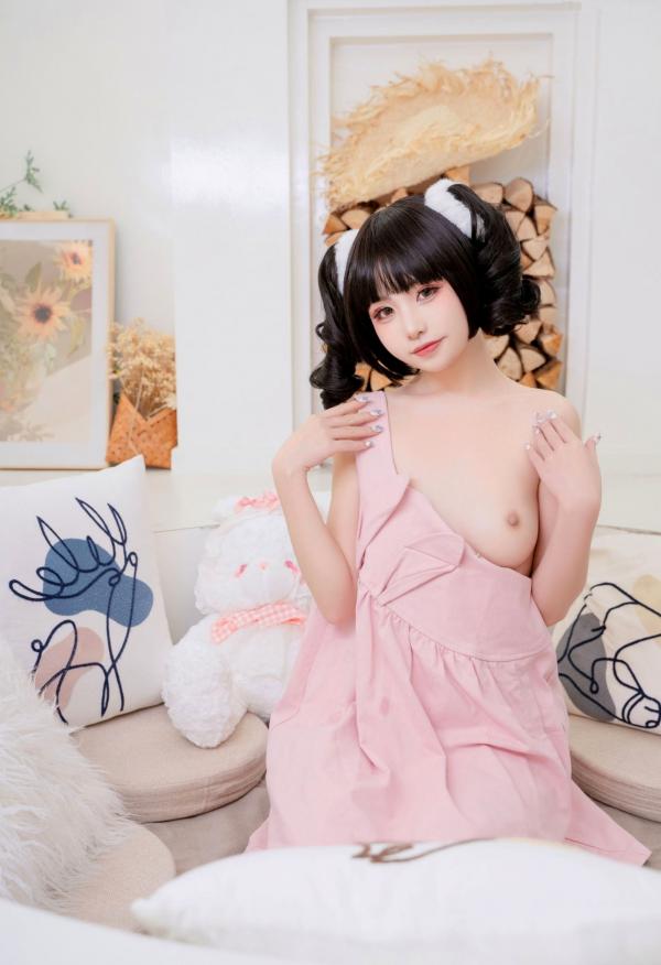    爆机少女喵小吉-蜜桃乌龙，粉嫩软萌少女感，温馨家居风可爱萝莉清纯私房写真第67张图片