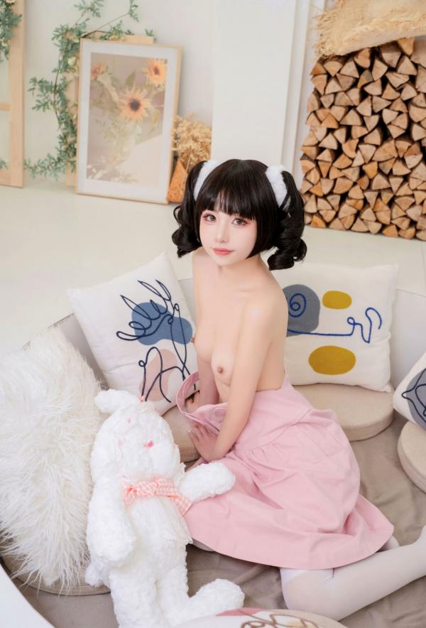    爆机少女喵小吉-蜜桃乌龙，粉嫩软萌少女感，温馨家居风可爱萝莉清纯私房写真第76张图片