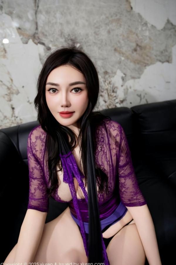    XiuRen秀人网-10354-长公主baby-女神私房写真，深紫色优雅长裙与黑色蕾丝内衣换装诱惑，极品身材尽显成熟性感韵味，2025.06.03第88张图片