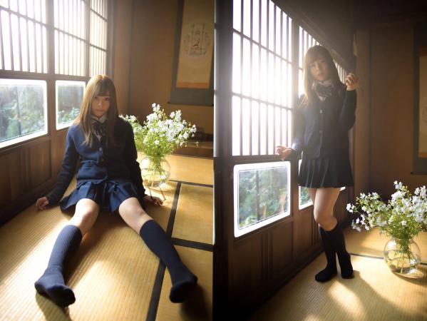    岬あずさ - 美 mikan 感：清纯校园制服户外写真与成熟知性深V诱惑，展现多面迷人魅力第13张图片