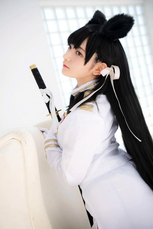    (Cosplay) 樱井Sakurai爱宕cos重现：猫耳制服少女手持长刀，极致黑丝诱惑，带你感受心动お仕置き时刻第13张图片