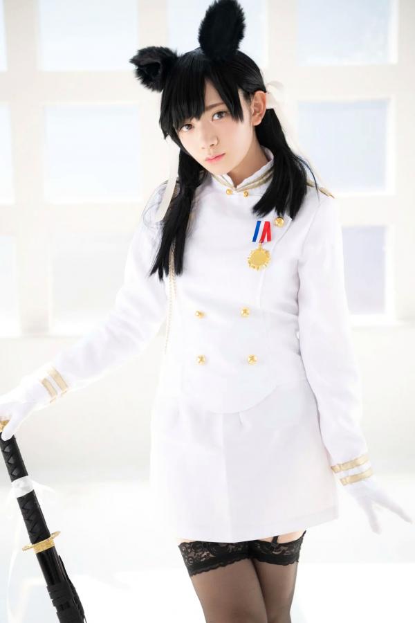    (Cosplay) 樱井Sakurai爱宕cos重现：猫耳制服少女手持长刀，极致黑丝诱惑，带你感受心动お仕置き时刻第28张图片