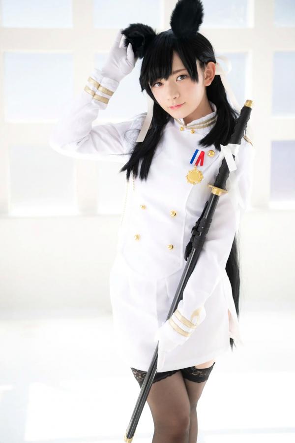   (Cosplay) 樱井Sakurai爱宕cos重现：猫耳制服少女手持长刀，极致黑丝诱惑，带你感受心动お仕置き时刻第29张图片